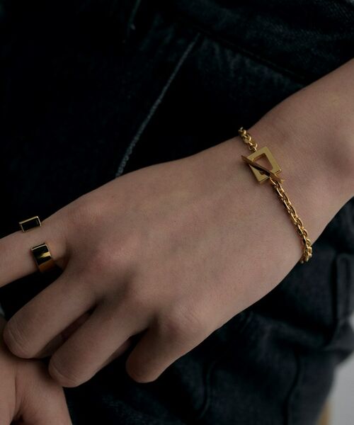 COCOSHNIK / ココシュニック ブレスレット・バングル | シルバー カットケーブルチェーン レクタングルマンテルブレスレット S GP | 詳細9
