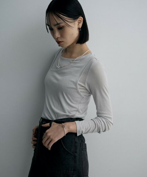 COCOSHNIK / ココシュニック ブレスレット・バングル | シルバー カットケーブルチェーン レクタングルマンテルブレスレット S | 詳細8