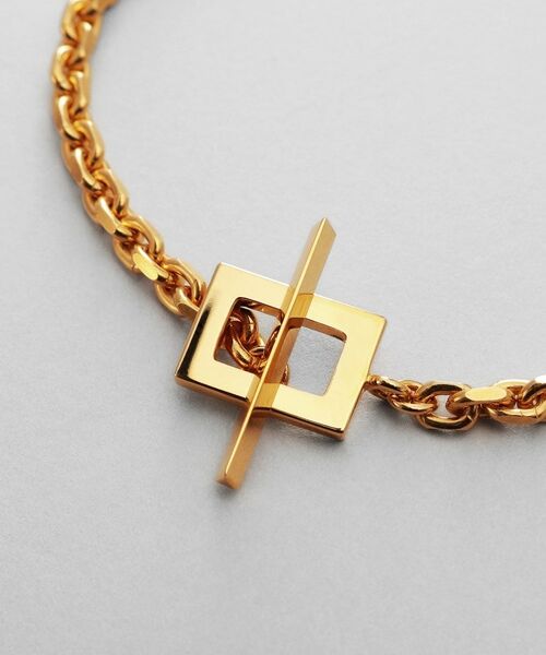 COCOSHNIK / ココシュニック ブレスレット・バングル | シルバー カットケーブルチェーン レクタングルマンテルブレスレット L GP | 詳細2