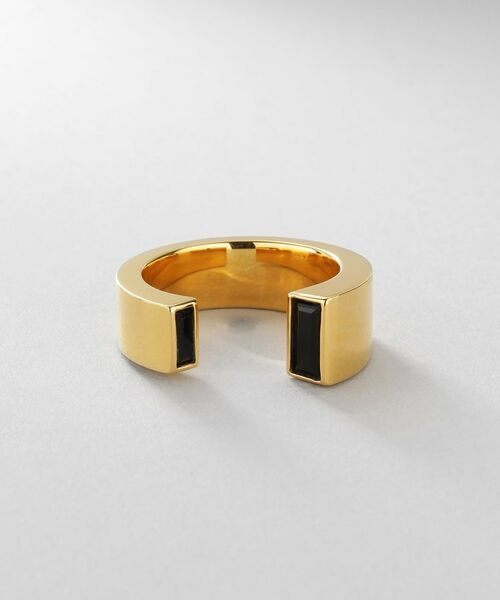 COCOSHNIK / ココシュニック リング | シルバー オニキス バケットカットオープンリング GP | 詳細2