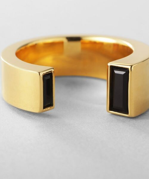 COCOSHNIK / ココシュニック リング | シルバー オニキス バケットカットオープンリング GP | 詳細4