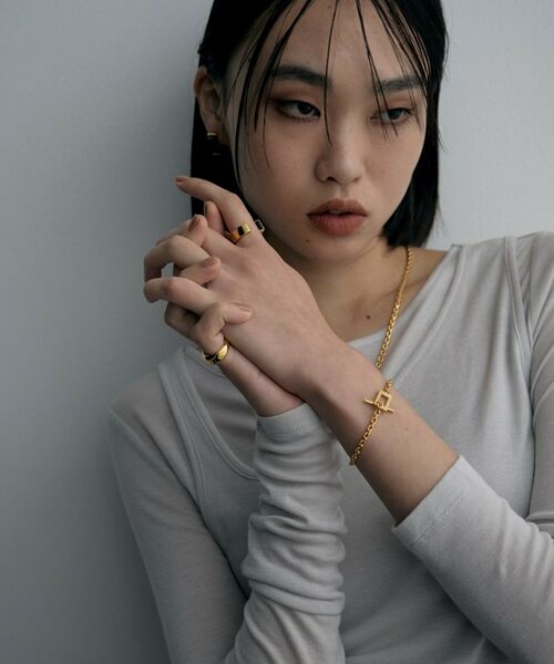 COCOSHNIK / ココシュニック リング | シルバー オニキス バケットカットオープンリング GP | 詳細6