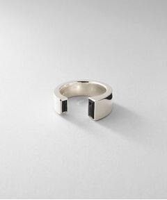 COCOSHNIK / ココシュニック リング | シルバー オニキス バケットカットオープンリング