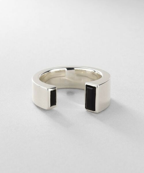 COCOSHNIK / ココシュニック リング | シルバー オニキス バケットカットオープンリング | 詳細2
