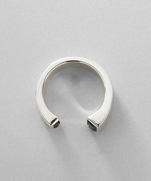 COCOSHNIK / ココシュニック リング | シルバー オニキス バケットカットオープンリング | 詳細3