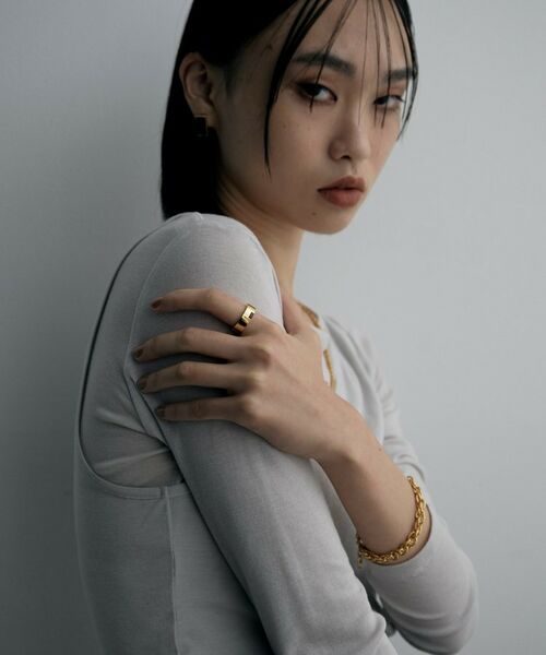 COCOSHNIK / ココシュニック リング | シルバー オニキス バケットカットフラットリング GP | 詳細6