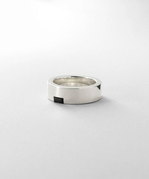 COCOSHNIK / ココシュニック リング | シルバー オニキス バケットカットフラットリング | 詳細1