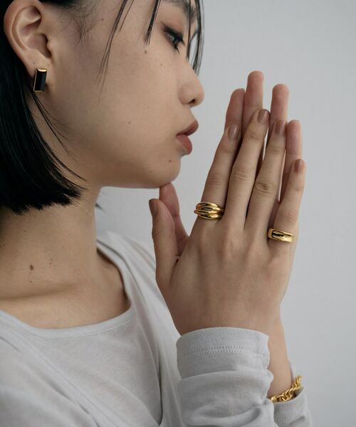 COCOSHNIK / ココシュニック リング | シルバー コンケイブピンキーリング GP | 詳細6