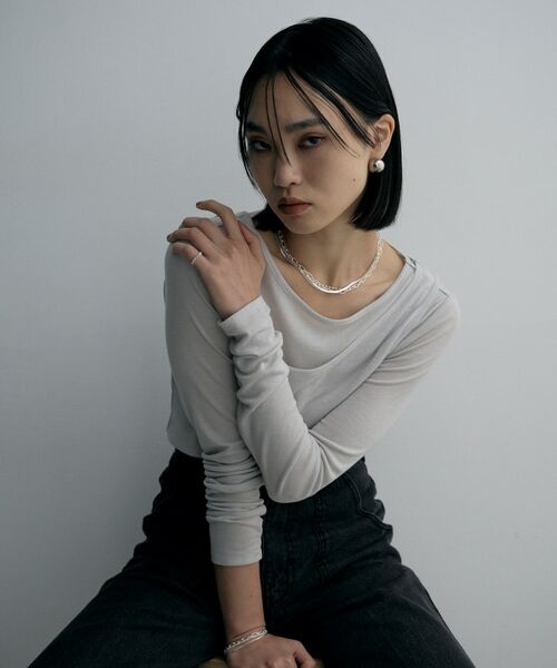 COCOSHNIK / ココシュニック リング | シルバー カーブチェーンモチーフピンキーリング | 詳細5