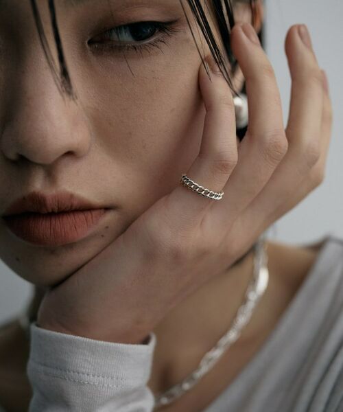 COCOSHNIK / ココシュニック リング | シルバー カーブチェーンモチーフピンキーリング | 詳細7