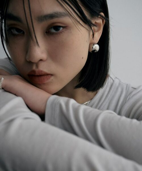 COCOSHNIK / ココシュニック ピアス・イヤリング | シルバー ホロウラウンドクッションピアス | 詳細8