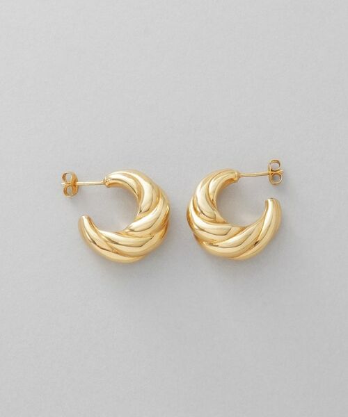 COCOSHNIK / ココシュニック ピアス・イヤリング | シルバー ホロウフープ クロワッサンピアス GP | 詳細3