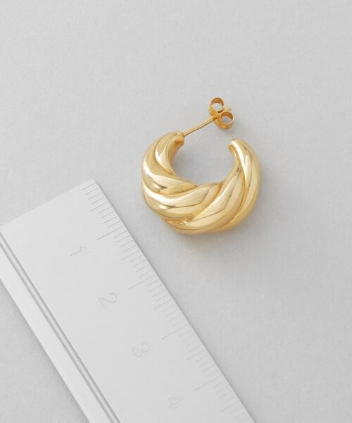 COCOSHNIK / ココシュニック ピアス・イヤリング | シルバー ホロウフープ クロワッサンピアス GP | 詳細4