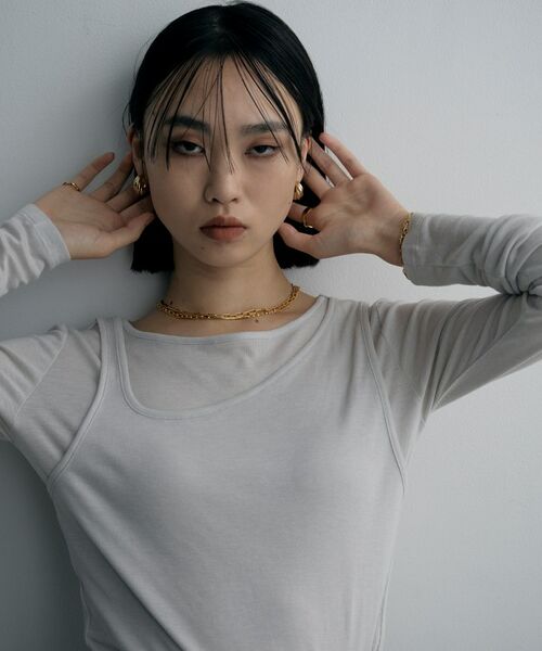 COCOSHNIK / ココシュニック ピアス・イヤリング | シルバー ホロウフープ クロワッサンピアス GP | 詳細6