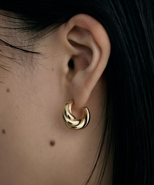 COCOSHNIK / ココシュニック ピアス・イヤリング | シルバー ホロウフープ クロワッサンピアス GP | 詳細8