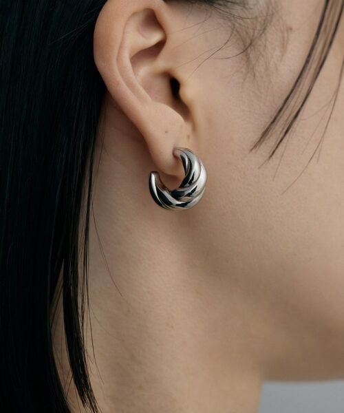 COCOSHNIK / ココシュニック ピアス・イヤリング | シルバー ホロウフープ クロワッサンピアス | 詳細8