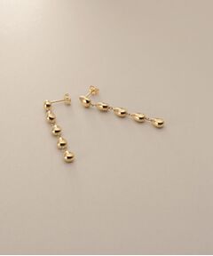 COCOSHNIK / ココシュニック ピアス・イヤリング | K10中空ペアシェイプ連続 スタッドピアス大