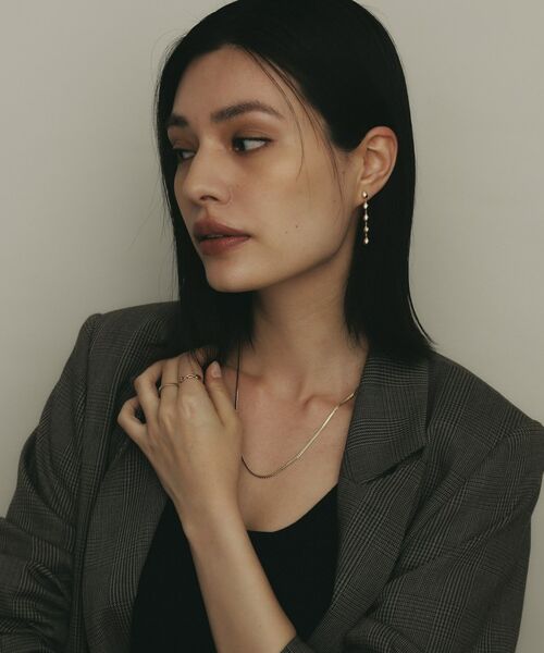 COCOSHNIK / ココシュニック ピアス・イヤリング | K10中空ペアシェイプ連続 スタッドピアス大 | 詳細5