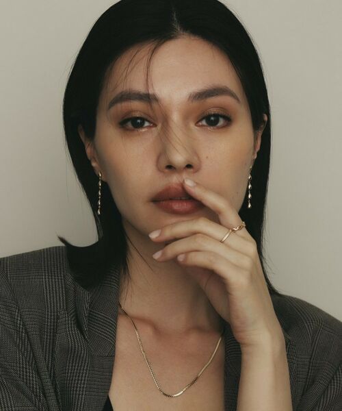 COCOSHNIK / ココシュニック ピアス・イヤリング | K10中空ペアシェイプ連続 スタッドピアス大 | 詳細6