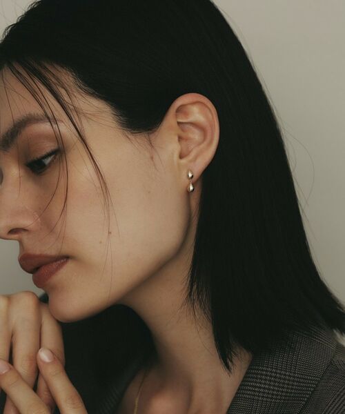 COCOSHNIK / ココシュニック ピアス・イヤリング | K10中空ペアシェイプ連続 スタッドピアス小 | 詳細6