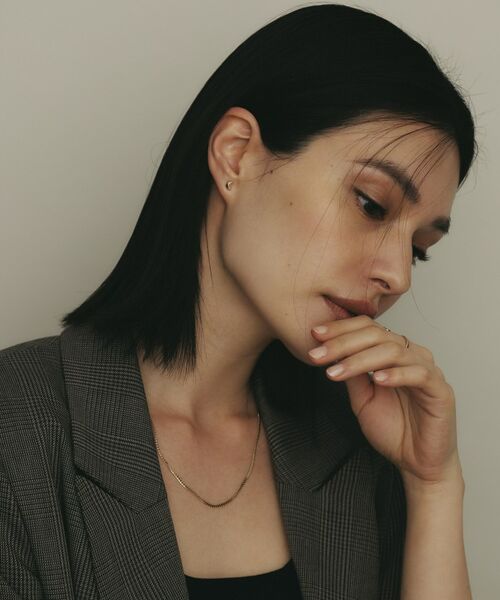 COCOSHNIK / ココシュニック ピアス・イヤリング | K10【サステナブル】ムーンシェイプ スタッドピアス | 詳細5