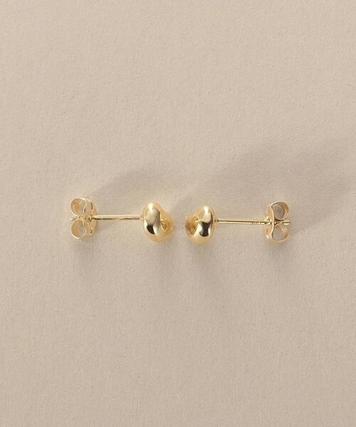 COCOSHNIK / ココシュニック ピアス・イヤリング | K10【サステナブル】ビーンズシェイプ スタッドピアス | 詳細3