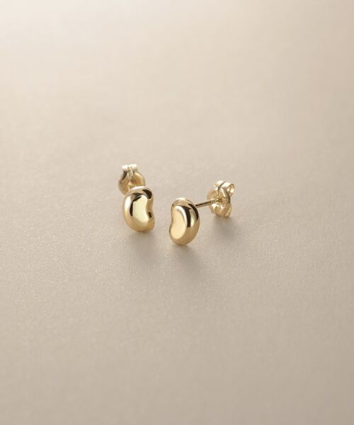 COCOSHNIK / ココシュニック ピアス・イヤリング | K10【サステナブル】ビーンズシェイプ スタッドピアス（イエローゴールド(100)）