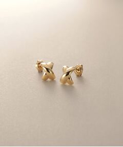 COCOSHNIK / ココシュニック ピアス・イヤリング | K18【サステナブル】甲丸クロスアーチ スタッドピアス