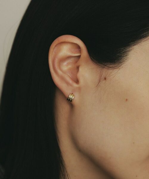 COCOSHNIK / ココシュニック ピアス・イヤリング | K18【サステナブル】甲丸トリプルアーチ スタッドピアス | 詳細7