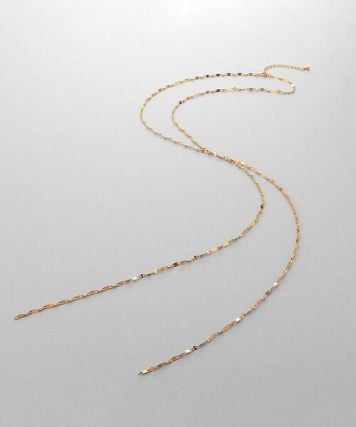 COCOSHNIK / ココシュニック ネックレス・ペンダント・チョーカー | シルバー デザインチェーン デュアルペタル フリンジYネックレス GP（ゴールド(600)）