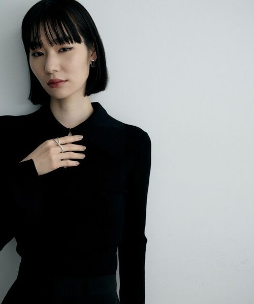 COCOSHNIK / ココシュニック リング | シルバー 【サステナブル】ダブルフィンガー ウェーブラインリング | 詳細6