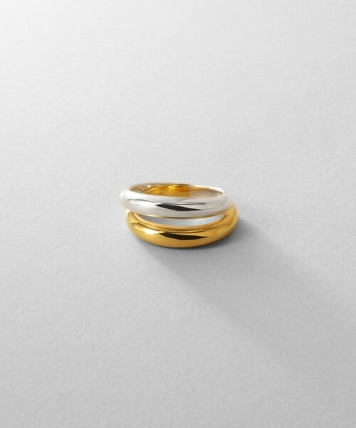 COCOSHNIK / ココシュニック リング | シルバー コンビカラー デュアルドームリング | 詳細1