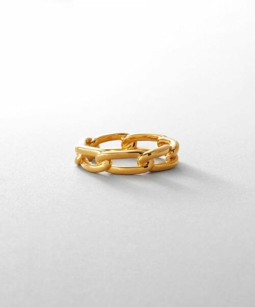 COCOSHNIK / ココシュニック リング | シルバー ロングカーブチェーンモチーフリング（16号、18号） GP（ゴールド(600)）