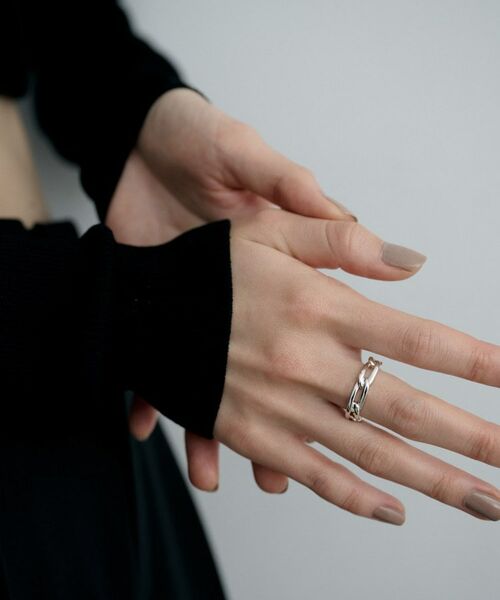 COCOSHNIK / ココシュニック リング | シルバー ロングカーブチェーンモチーフリング（16号、18号） | 詳細7