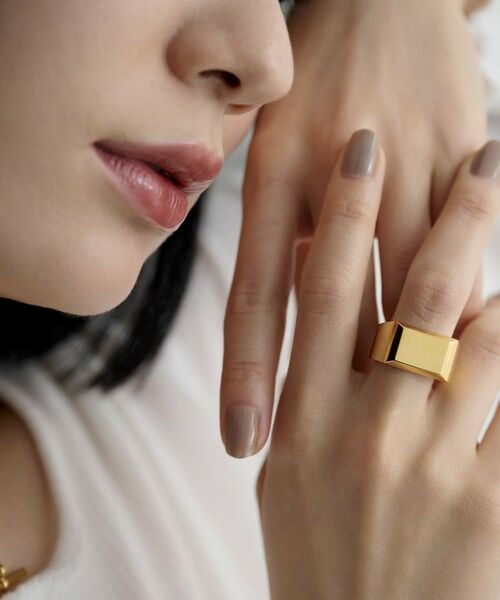 COCOSHNIK / ココシュニック リング | シルバー バケットカット シグネットリング（16号、18号） GP | 詳細7