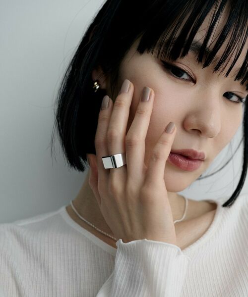 COCOSHNIK / ココシュニック リング | シルバー バケットカット シグネットリング（16号、18号） | 詳細6