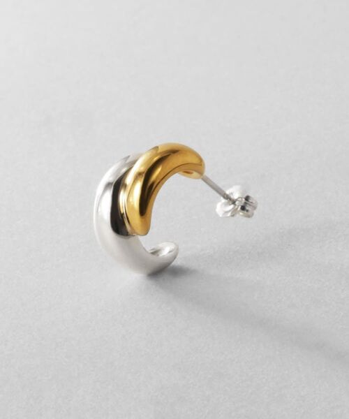 COCOSHNIK / ココシュニック ピアス・イヤリング | シルバー コンビカラー スモールフープ チャビィローテイテッドピアス | 詳細2