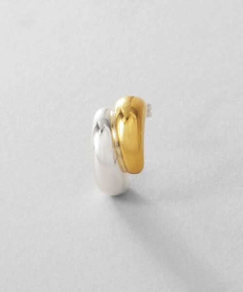 COCOSHNIK / ココシュニック ピアス・イヤリング | シルバー コンビカラー スモールフープ チャビィローテイテッドピアス | 詳細3