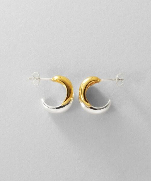 COCOSHNIK / ココシュニック ピアス・イヤリング | シルバー コンビカラー スモールフープ チャビィローテイテッドピアス | 詳細4