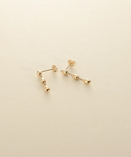 COCOSHNIK / ココシュニック ピアス・イヤリング | K10ホロウトリプルペアシェイプピアス | 詳細1