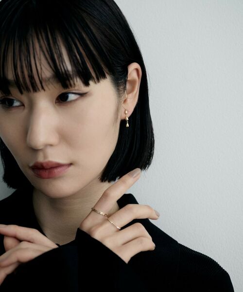 COCOSHNIK / ココシュニック ピアス・イヤリング | K10ホロウトリプルペアシェイプピアス | 詳細7