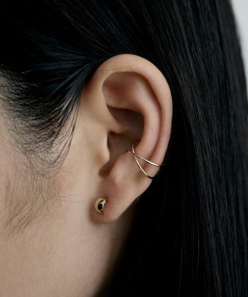COCOSHNIK / ココシュニック ピアス・イヤリング | K10ワンストローククロスイヤーカフ | 詳細7