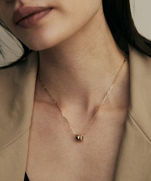 COCOSHNIK / ココシュニック ネックレス・ペンダント・チョーカー | K18ダイヤモンド ダブルビーズチャーム ネックレス | 詳細8