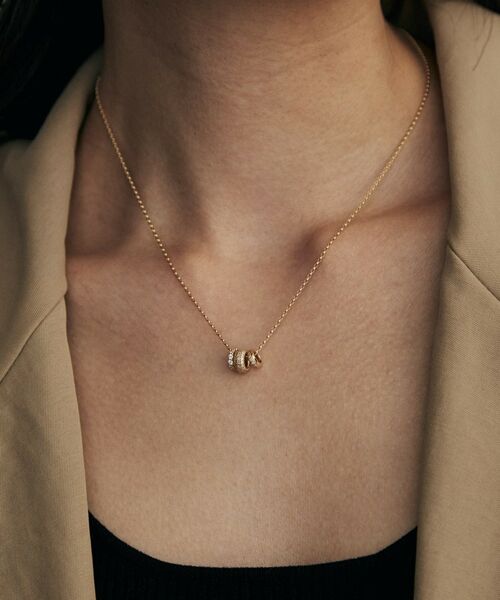 COCOSHNIK / ココシュニック ネックレス・ペンダント・チョーカー | K18ダイヤモンド トリプルビーズチャーム ネックレス | 詳細8