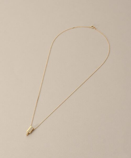 COCOSHNIK / ココシュニック ネックレス・ペンダント・チョーカー | K18ダイヤモンド スクエアトリプルビーズチャーム ネックレス | 詳細4