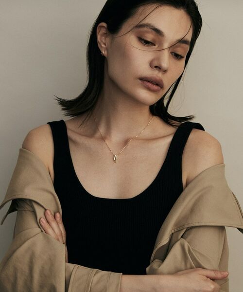 COCOSHNIK / ココシュニック ネックレス・ペンダント・チョーカー | K18ダイヤモンド スクエアトリプルビーズチャーム ネックレス | 詳細6