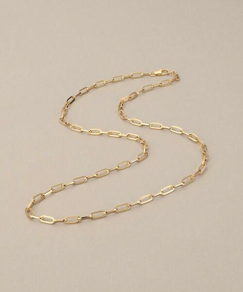 COCOSHNIK / ココシュニック ネックレス・ペンダント・チョーカー | K18中空プリムケーブルチェーン ネックレスL（50cm）（クリスタル/透明(100)）