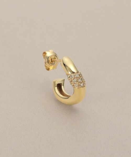 COCOSHNIK / ココシュニック ピアス・イヤリング | K10ダイヤモンド パヴェカーブフープ スタッドピアス | 詳細2