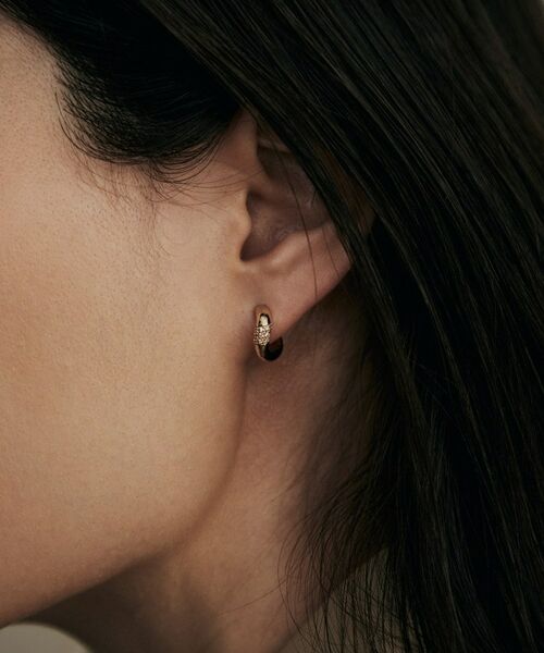 COCOSHNIK / ココシュニック ピアス・イヤリング | K10ダイヤモンド パヴェカーブフープ スタッドピアス | 詳細7