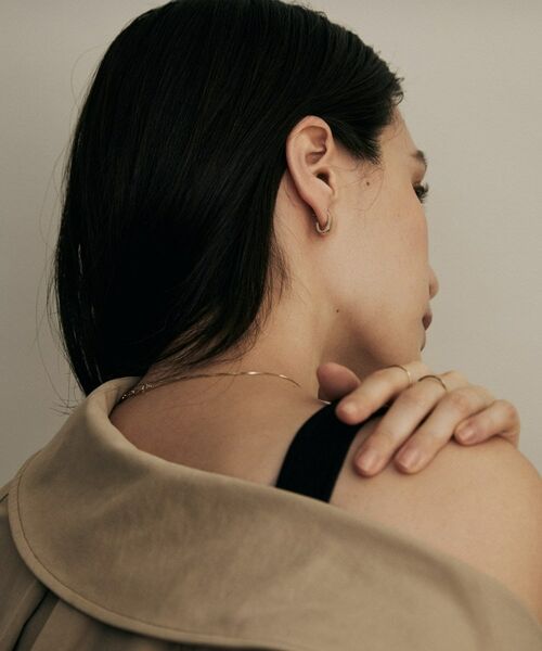 COCOSHNIK / ココシュニック ピアス・イヤリング | K10ダイヤモンド サイドパヴェオーバルフープ スタッドピアス | 詳細6